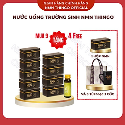 (Liệu trình 1 năm 9 hộp NMN tặng 1NMN và 3 quà) - NMN Thingo Nước uống trường sinh, trẻ hóa làn da, tăng cường sức khỏe