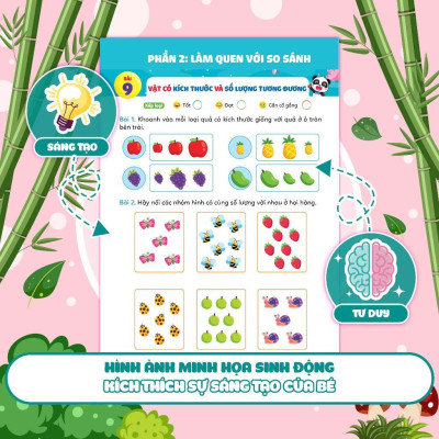 Sách - Phiếu Luyện Toán Tư Duy Cùng Gấu Kiki 4 - Tách Gộp Nhóm Số Lượng - Làm Quen Với So Sánh - Megabook