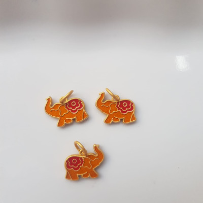 Phụ Kiện Charm Vòng Tay Nữ đẹp  Hình Voi màu vàng  Các chị phối với vòng đeo tay của mình xinh xinh ạ