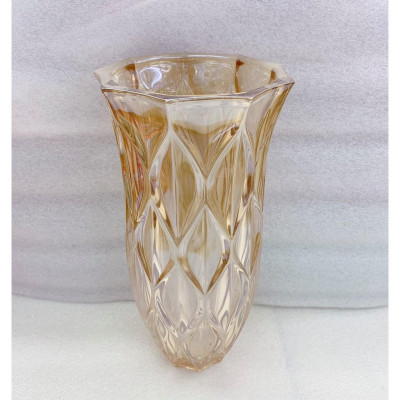 LỌ CẮM HOA THỦY TINH VÀNG MIỆNG LOE 30CM