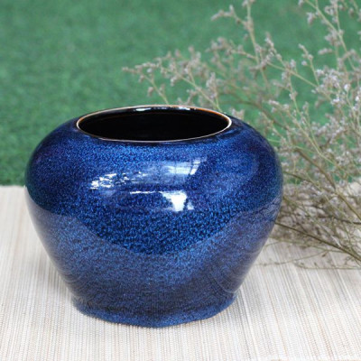 Lọ hoa gốm men hỏa biến Bát Tràng cao cấp lọ vò MNV-LHGHN01-1