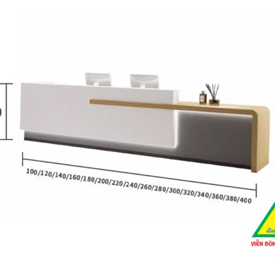 QUẦY LỄ TÂN, QUẦY TIẾP TÂN, QUẦY TÍNH TIỀN, QUẦY THU NGÂN QTT428 (KHÔNG ĐÈN)- NỘI THẤT LẮP RÁP VIENDONGADV