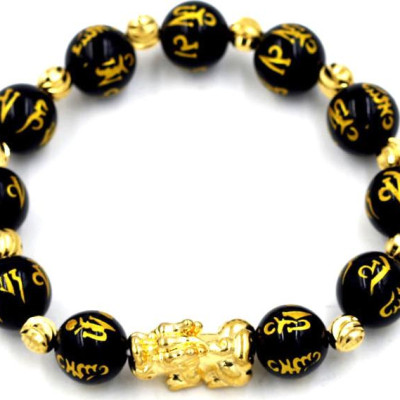 Vòng tay thạch anh Phật chú cẩn tỳ hưu 12 ly TH24