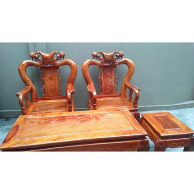 Bộ bàn ghế quốc đào tay 10 gỗ xà cừ 6 món