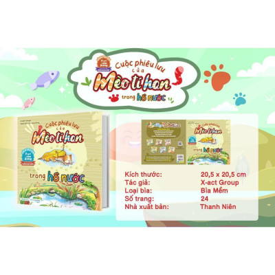 Sách - Cuộc Phiêu Lưu Của Mèo Tí Hon Trong Hồ Nước (20 Stickers Con Vật) - Megabook