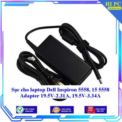 Sạc cho laptop Dell Inspiron 5558 15 5558 Adapter 19.5V-2.31A 19.5V-3.34A - Kèm Dây nguồn - Hàng Nhập Khẩu
