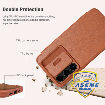 Bao Da Nillkin Qin Pro Dành Cho Samsung Galaxy S24 FE Thiết Kế Sang Trọng, Bảo Vệ Toàn Diện - Hàng Chính Hãng