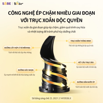 Máy ép trái cây Bear SJ-4H01T hàng chính hãng