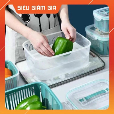 HỘP ĐỰNG ĐỒ BẢO QUẢN TỦ LẠNH - Bộ set 5 rổ hộp đựng đồ tủ lạnh đa năng thông minh cao cấp