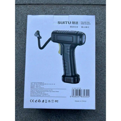 Máy Bơm Lốp Suitu St-5007 Cầm Tay Cho Xe Ô Tô , Xe Máy , Bơm Bóng , Phao Đa Năng Dùng Pin Sạc