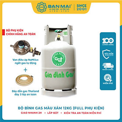 Bộ Bình Gas Màu Xám 12kg (full Phụ Kiện)