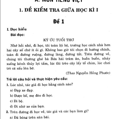 Sách- Đề Kiểm Tra Định Kì Tiếng Việt Và Toán 2 (Theo Chương Trình Giáo Dục Phổ Thông Mới)