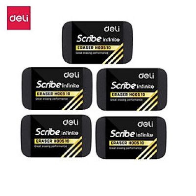 Combo 5 tẩy đen Deli H00510 / H00610 sạch không bụi / Hộp gôm chữ nhật Deli 00510 / 00610