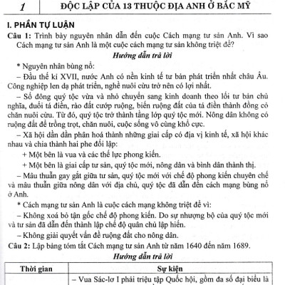 Trả Lời Câu Hỏi Lịch Sử 8 - Tự Luận Và Trắc Nghiệm (Dùng Chung Cho Các Bộ SGK)_HA