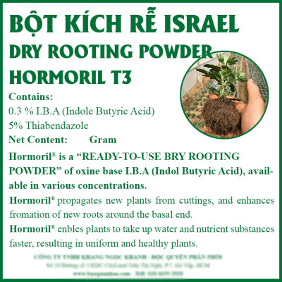 Nhập Khẩu Bột Kích Ra Rễ Israel cho cây thân Thảo, thân Mềm Hormoril T3 (with Fungicide)  có thành phần ngăn ngừa nấm bệnh cho rễ con 