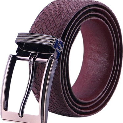 Thắt Lưng Nam Da Trăn Bản Lớn Đầu Kim Huy Hoàng HT4341 - Nâu