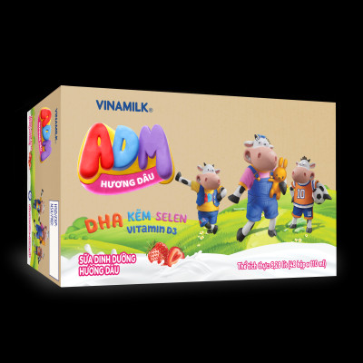 Thùng 48 Hộp Sữa dinh dưỡng Hương Dâu Vinamilk ADM (110ml)