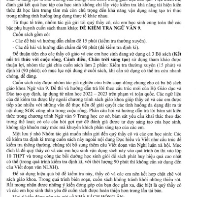 Đề Kiểm Tra Ngữ Văn 9 - 15 Phút - 1 Tiết - Học Kì (Tái Bản)