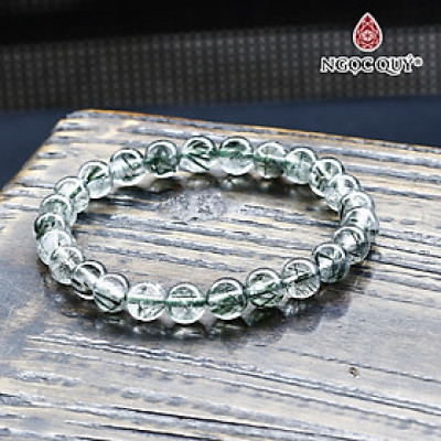 Vòng thạch anh tóc xanh tròn trơn nhạt mệnh hỏa, mộc - Ngọc Quý Gemstones