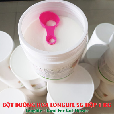 Bột cắm hoa cắt cành Longlife SG của Israel - Food For Cut Flower (Combo 3 hộp 1kg), giúp shop hoa bảo quản hoa tươi lâu và không thay nước, cắt tỉa gốc hay hạn chế thay hoa định kỳ theo tuần