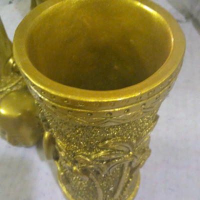 Lọ hoa họa cây dừa CTVD28 10.9 x 10.7 x 20.2cm mạ vàng