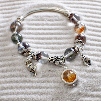 Vòng tay phong thủy Thạch anh ưu linh cảnh thiên nhiên VT075