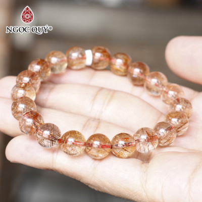 Vòng tay đá thạch anh tóc cam mệnh hoả, thổ - Ngọc Quý Gemstones