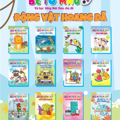 Sách - Bé tô màu và học tiếng anh theo chủ đề - Động vật hoang dã