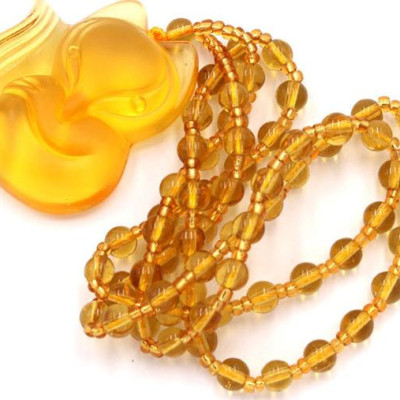 Vòng cổ hồ ly pha lê vàng 3.9 cm HLV1