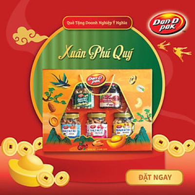 [Quà tết] Hộp 5 Hũ Hạt Thập Cẩm Hạt & Trái Cây, Hạt Dẻ Cười , Điều không muối, TC Premium mix, Nho đỏ Dan-D Pak
