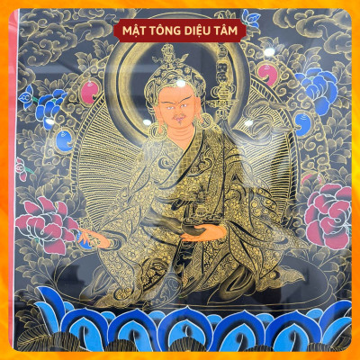 Tranh Thangka Phật Liên Hoa Sinh – Tranh thủ công Liên Hoa Sanh Họa Sư Vẽ Tay Nepal Cao Cấp Tâm Linh Mật tông Diệu Tâm