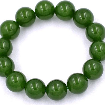 Vòng chuỗi đeo tay thạch anh xanh rêu 14 ly - Chuỗi hạt đeo tay đá phong thủy