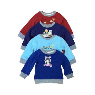 Áo nỉ bông cotton cổ tròn tay dài BABIBOO - BB97