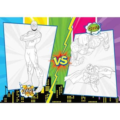 Sách Tô Màu - Super Heroes Siêu Anh Hùng - Tập 3 - Rèn Luyện IQ EQ CQ - Tặng Kèm 18 Stickers - Việt Thư