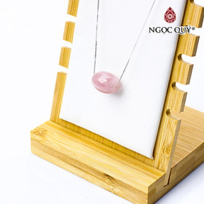Dây chuyền bạc lu thống thạch anh hồng 17x14mm mệnh hỏa, thổ - Ngọc Quý Gemstones