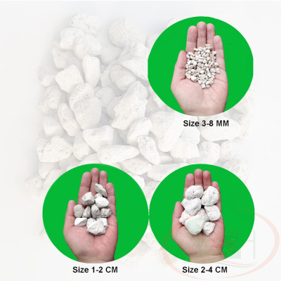 Đá lông vũ nham thạch trắng Turkey Pumice lót trải nền lọc nước bể cá tép thủy sinh
