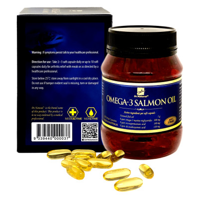 Viên Uống Dầu Cá Hồi Úc Dr Natural Omega 3 Salmon Oil 180 Viên | Tốt Cho Mắt, Não, Tìm, Giảm Nguy Cơ Xơ Vữa Động Mạch - Hàng Chính Hãng