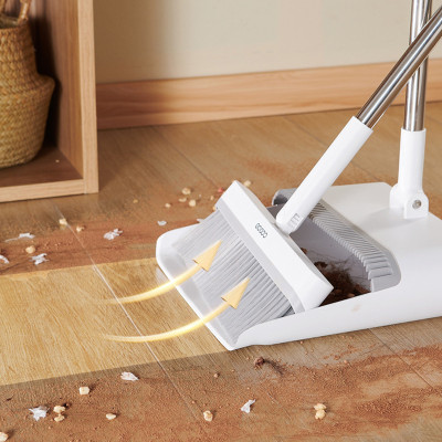 Bộ chổi quét nhà cán dài kèm hót rác 2 in 1 xoay 180 độ gấp gọn lông mềm cao cấp tiện dụng thông minh mới E2396