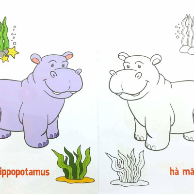 Tô Màu Động Vật Sống Dưới Nước - Song Ngữ Anh-Việt - Tập 3 (Tái Bản 2023)