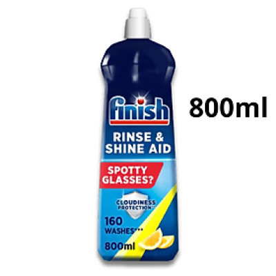 Nước Làm Bóng Finish dành cho máy rửa bát 800ML- FINISH RINSE & SHINE AID 800ML PACK LEMON- Hàng chính hãng.