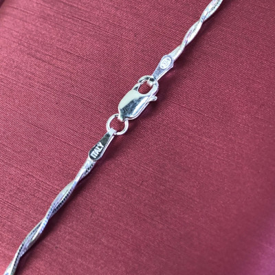 Dây Chuyền Vòng Cổ Nữ Bạc 925 Dây Mì Xoắn Kép Bạc Hiểu Minh DCN258