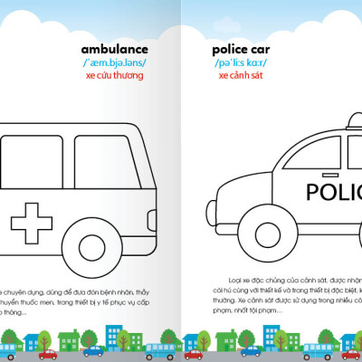 Sách - Colouring 365 ngày Tô màu - KHÁM PHÁ THẾ GIỚI PHÁT TRIỂN TRÍ TUỆ - Giao thông, Đồ dùng gia đình, Học sinh Cuốn 4)