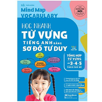Sách - Mindmap Vocabulary Học Nhanh Từ Vựng Tiếng Anh Bằng Sơ Đồ Tư Duy - Tổng Hợp Từ Vựng Lớp 3 - 4 - 5 Theo Chủ Đề - Megabook