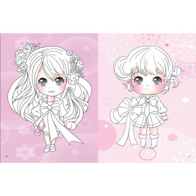 Sách - Dán Hình & Tô Màu IQ EQ CQ - Chibi Girl Tô Màu Bé Gái - Tinh Nghịch - Kèm Sticker - Việt Thư