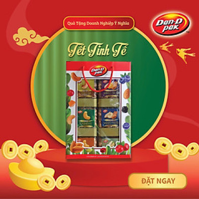 [Quà Tết] Hộp 6 hũ Điều có muối, không muối, vỏ lụa, hạt dẻ cười, thập cẩm fancy có muối, không muối 250g Dan-D Pak