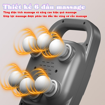 Máy massage đấm lưng và giãn cơ toàn thân 6 đầu Nikio NK-272 Pro - 9 chế độ, 20 cấp tốc độ mát xa