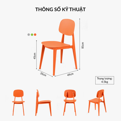 Ghế nhựa đúc Vera nhập khẩu