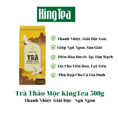 2 Túi Trà Thảo Mộc Kingtea 500g Tặng 1 túi 200g - Tốt Cho Người Đau Dạ Dày, Ổn Định Huyết Áp, Hạ Men Gan , Mỡ Máu Và Ngăn Ngừa Ung Thư Giúp Ngủ Ngon