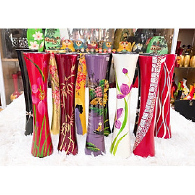 Bình ly sơn mài Thanh Bình Lê cao cấp nhiều họa tiết size 30x7 cm