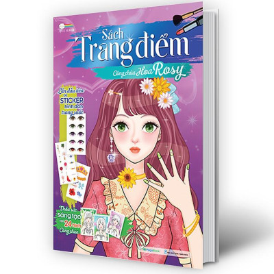 Sách Trang điểm công chúa Hàn Quốc (Tô màu và bóc dán hơn 100+ stickers cho bé)